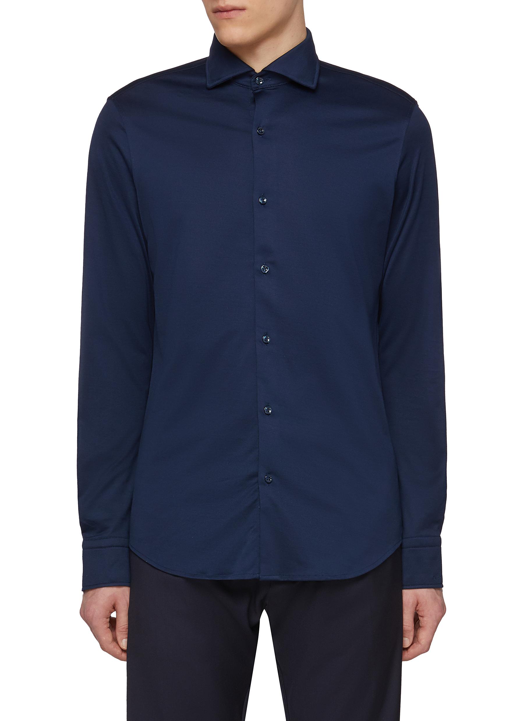 Spread Collar Extra Soft Cotton Jersey Shirt