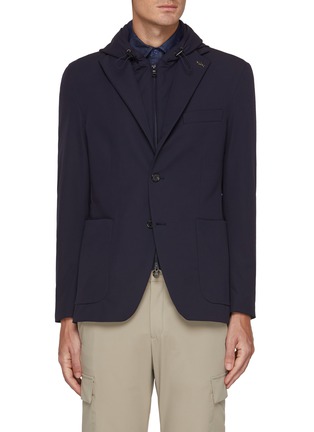 Main View - Click To Enlarge - PAUL & SHARK - Single Breasted Hooded Dynamic Stretch Blazer