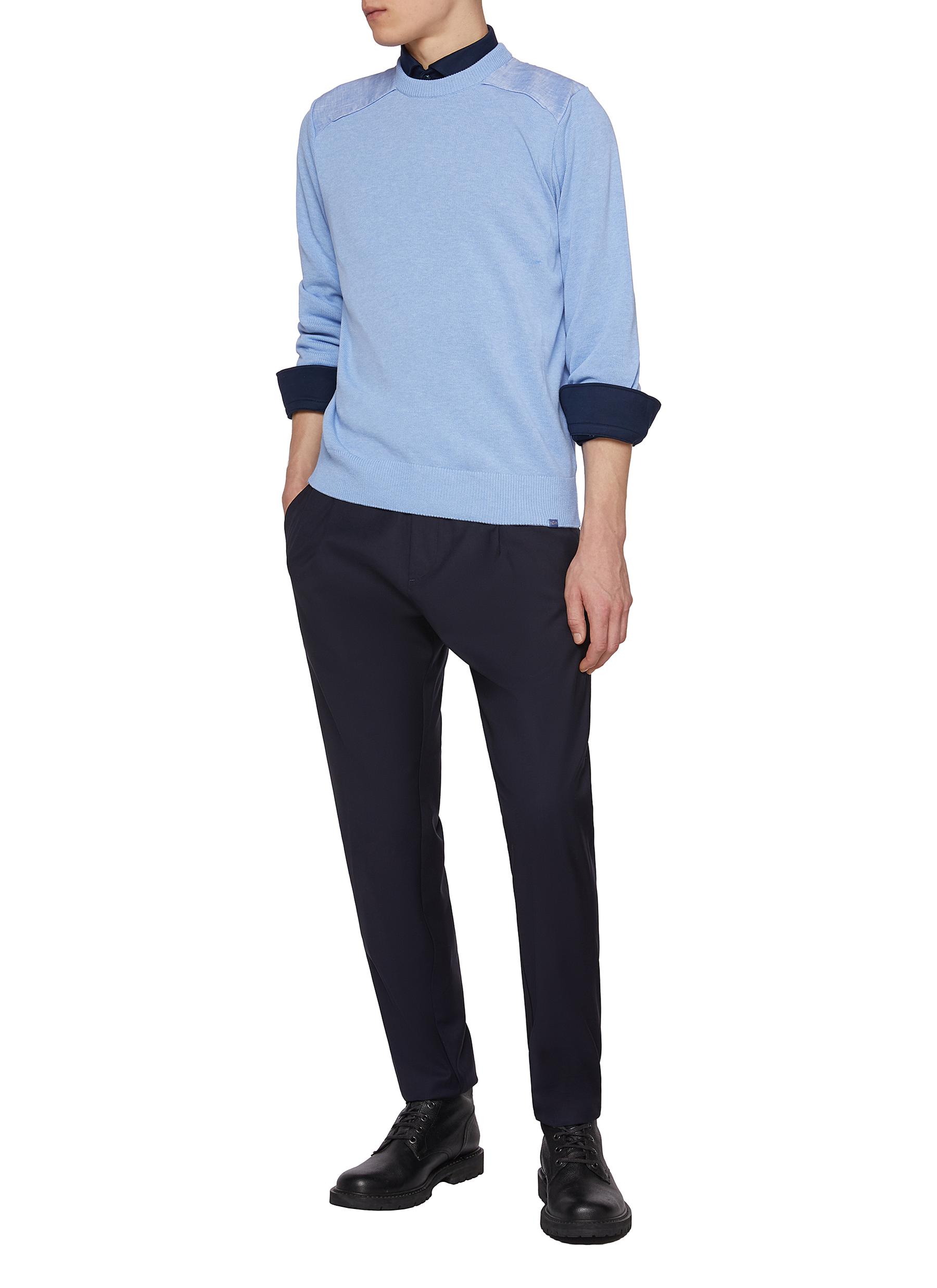 Cool Touch Linen Shoulder Patch Sweater - Thumbnail 2