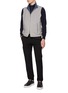 Figure View - Click To Enlarge - PAUL & SHARK - Stand Collar Half Zip Denim Shoulder Cotton Sweater