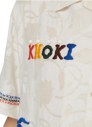  - KHOKI - Camp Collar Hand Embroidery Cotton Blend Shirt