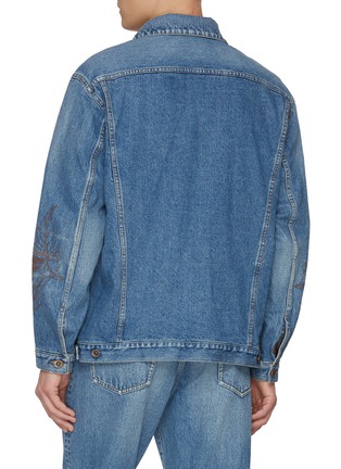 Back View - Click To Enlarge - KHOKI - Light Wash Multi-Pocket Embroidery Denim Jacket