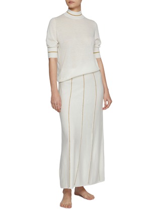 Figure View - Click To Enlarge - ERES - Merry Striped Wool Cashmere Skirt