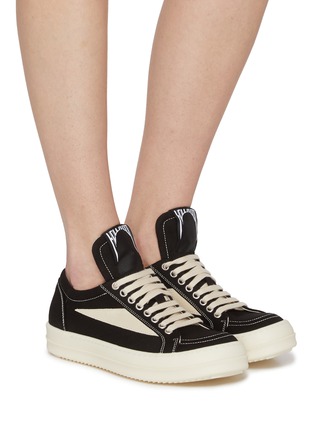 Figure View - Click To Enlarge - RICK OWENS DRKSHDW - Vintage Overdyed Denim Suede Women's Sneakers