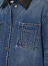  - JUUN.J - Leather Collar Dark Wash Denim Jacket