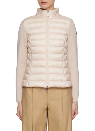 Main View - Click To Enlarge - MONCLER - Hidden Hood Hybrid Puffer Jacket