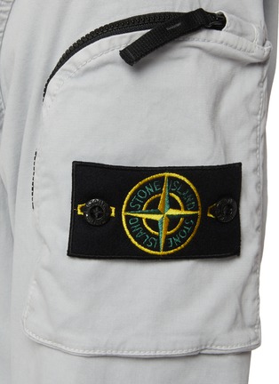  - STONE ISLAND - Sleeve Pocket Zip Up Cotton Blend Shirt Jacket