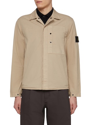 Main View - Click To Enlarge - STONE ISLAND - Stretch-TC Snap Button Cotton Overshirt