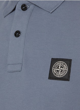  - STONE ISLAND - Logo Cotton Blend Pique Polo Shirt