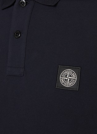  - STONE ISLAND - Logo Cotton Blend Pique Polo Shirt