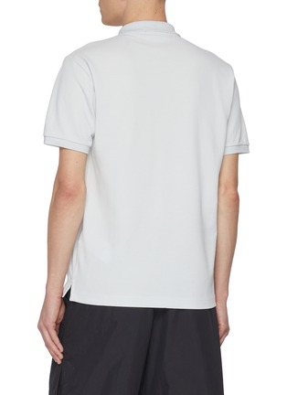 Back View - Click To Enlarge - STONE ISLAND - Logo Cotton Pique Polo Shirt