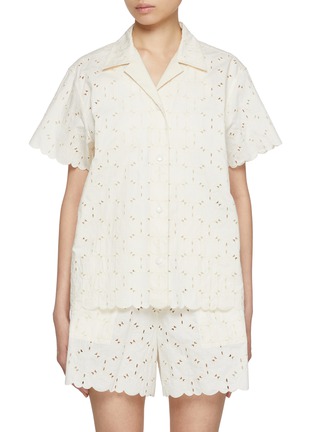 Main View - Click To Enlarge - MONCLER - Macramé Bowling Shirt