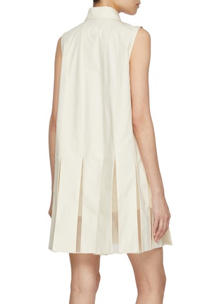 Back View - Click To Enlarge - MONCLER - Pleated Polo Cotton Poplin Dress