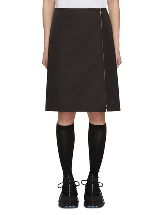 Main View - Click To Enlarge - MONCLER - Asymmetric Side Zip Knee Length Skirt