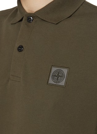  - STONE ISLAND - Logo Cotton Pique Polo Shirt