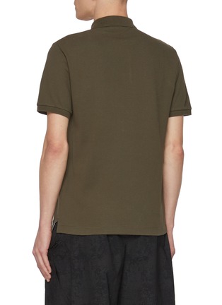 Back View - Click To Enlarge - STONE ISLAND - Logo Cotton Pique Polo Shirt