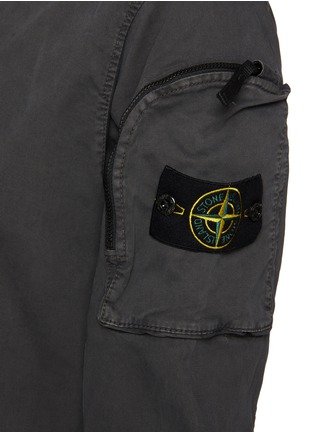  - STONE ISLAND - Zip Up Cotton Blend Logo Patch Overshirt