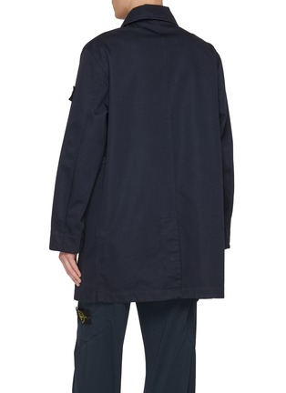 Back View - Click To Enlarge - STONE ISLAND - Raso Gommato 3L Organic Cotton Blend Car Coat Jacket