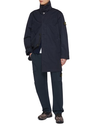 Figure View - Click To Enlarge - STONE ISLAND - Raso Gommato 3L Organic Cotton Blend Car Coat Jacket