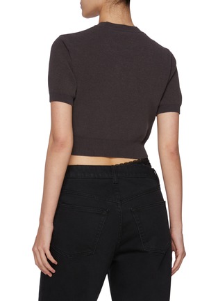 Back View - Click To Enlarge - ALEXANDERWANG - Embossed Logo Cropped T-Shirt