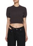 Main View - Click To Enlarge - ALEXANDERWANG - Embossed Logo Cropped T-Shirt