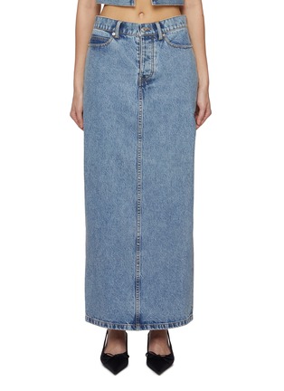 Main View - Click To Enlarge - ALEXANDERWANG - Clear Hotfix Medium Wash Denim Column Skirt