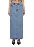 Main View - Click To Enlarge - ALEXANDERWANG - Clear Hotfix Medium Wash Denim Column Skirt