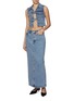 Figure View - Click To Enlarge - ALEXANDERWANG - Clear Hotfix Medium Wash Denim Column Skirt