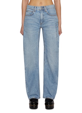 Main View - Click To Enlarge - ALEXANDERWANG - Embossed Logo Bowed Gusset Jeans