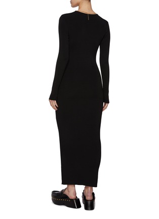 Back View - Click To Enlarge - ALEXANDERWANG - V-Neck Nameplate Chain Ribbed Maxi Dress