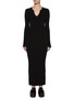 Main View - Click To Enlarge - ALEXANDERWANG - V-Neck Nameplate Chain Ribbed Maxi Dress