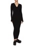 Figure View - Click To Enlarge - ALEXANDERWANG - V-Neck Nameplate Chain Ribbed Maxi Dress