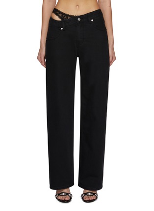 Main View - Click To Enlarge - ALEXANDERWANG - Prestyled Lace Undie Dip Side Jeans