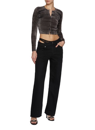 Figure View - Click To Enlarge - ALEXANDERWANG - Prestyled Lace Undie Dip Side Jeans