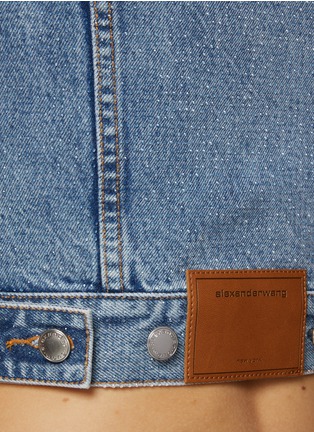  - ALEXANDERWANG - Clear Hotfix Tie Front Medium Wash Denim Vest