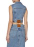 Back View - Click To Enlarge - ALEXANDERWANG - Clear Hotfix Tie Front Medium Wash Denim Vest