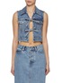 Main View - Click To Enlarge - ALEXANDERWANG - Clear Hotfix Tie Front Medium Wash Denim Vest