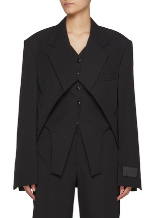 Main View - Click To Enlarge - ALEXANDERWANG - Split Front Single Breasted Wool Blazer