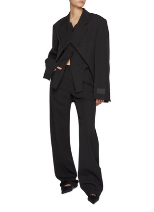 Figure View - Click To Enlarge - ALEXANDERWANG - Split Front Single Breasted Wool Blazer