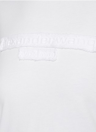  - ALEXANDERWANG - Distressed Logo Shrunken Cotton T-shirt