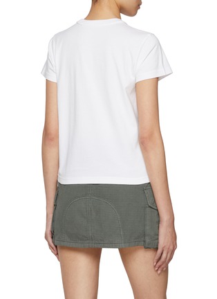 Back View - Click To Enlarge - ALEXANDERWANG - Distressed Logo Shrunken Cotton T-shirt