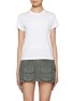 Main View - Click To Enlarge - ALEXANDERWANG - Distressed Logo Shrunken Cotton T-shirt