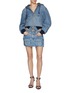 Figure View - Click To Enlarge - ALEXANDERWANG - Cargo Pocket Light Wash Mini Skirt