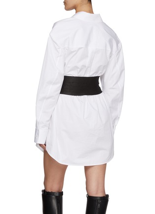 Back View - Click To Enlarge - ALEXANDERWANG - Deconstructed Mini Cotton Shirt Dress