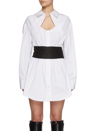 Main View - Click To Enlarge - ALEXANDERWANG - Deconstructed Mini Cotton Shirt Dress