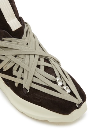 Detail View - Click To Enlarge - RICK OWENS  - Megalaced Geth Runner Suede Men's Sneakers