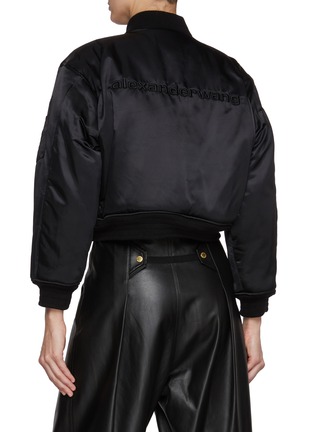 Back View - Click To Enlarge - ALEXANDERWANG - Logo Embroidered Shrunken Bomber Jacket