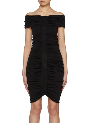 Main View - Click To Enlarge - ALEXANDERWANG - Off Shoulder Ruched Dress