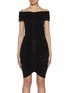 Main View - Click To Enlarge - ALEXANDERWANG - Off Shoulder Ruched Dress