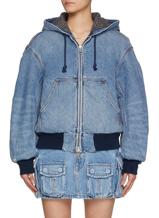 Main View - Click To Enlarge - ALEXANDERWANG - Rounded Zip Up Denim Work Jacket